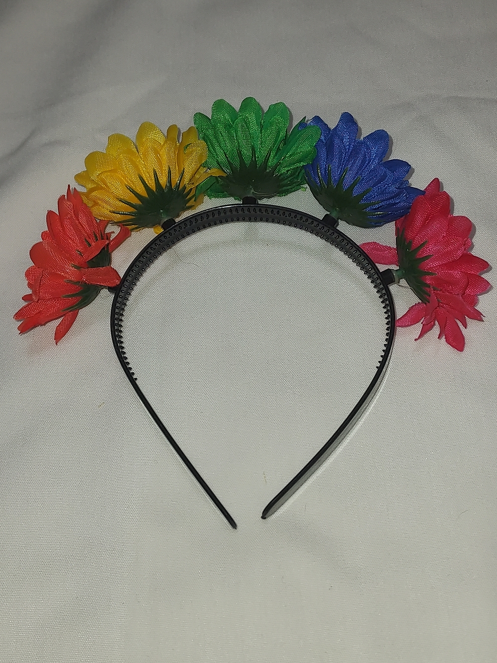 Kids Multicolor Flower Headband with Rainbow Blooms